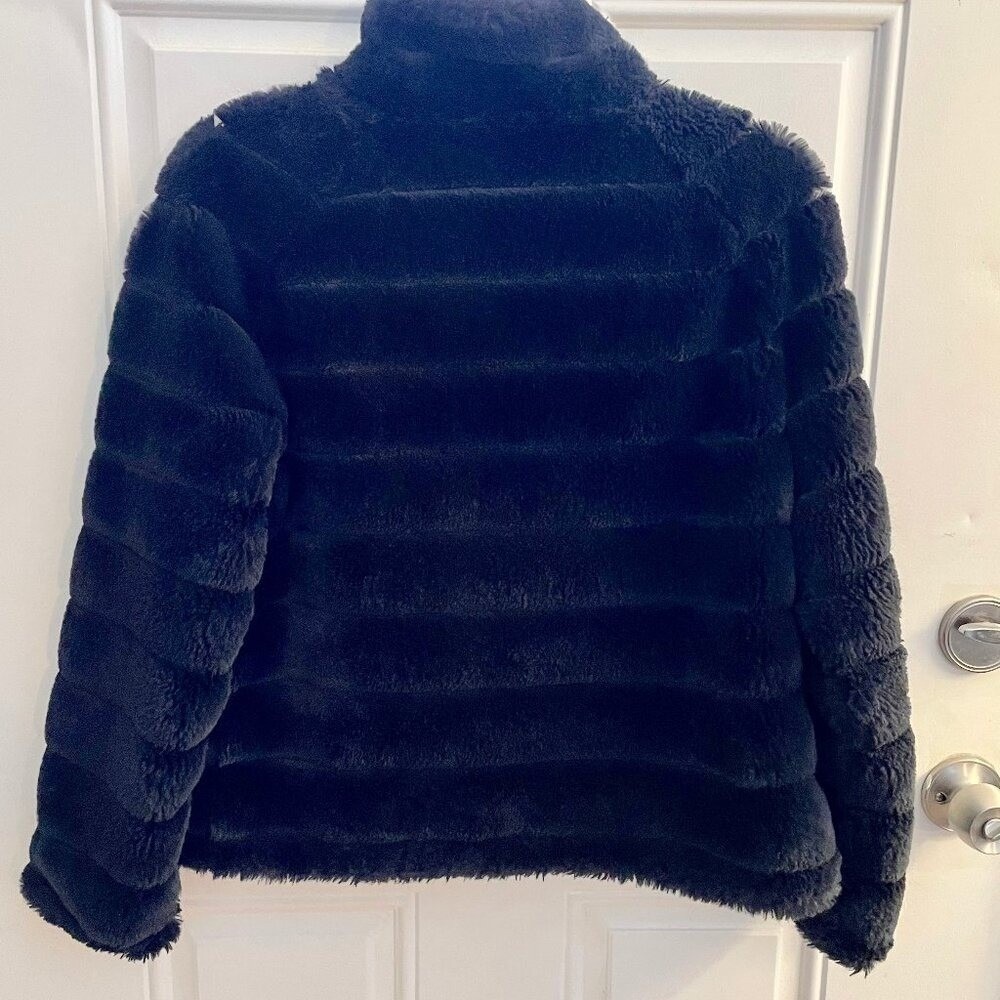 Rino & Pelle faux fur navy blue bomber jacket 36 - Picture 2 of 10